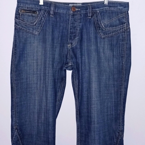 ANTIK DENIM Button-fly, Flare Leg Blue Jeans, 38W/32L - Picture 4 of 11